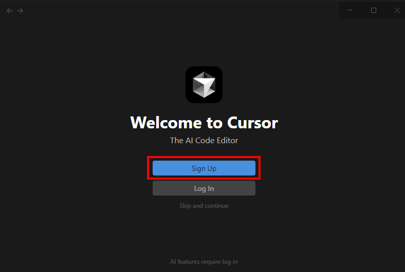 Cursorの初期設定説明画像1