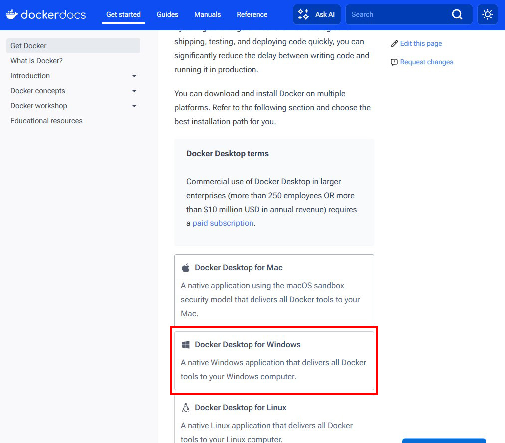 Docker Desktop for Windows