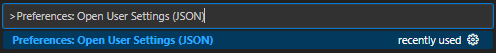 Preferences: Open User Settings (JSON)