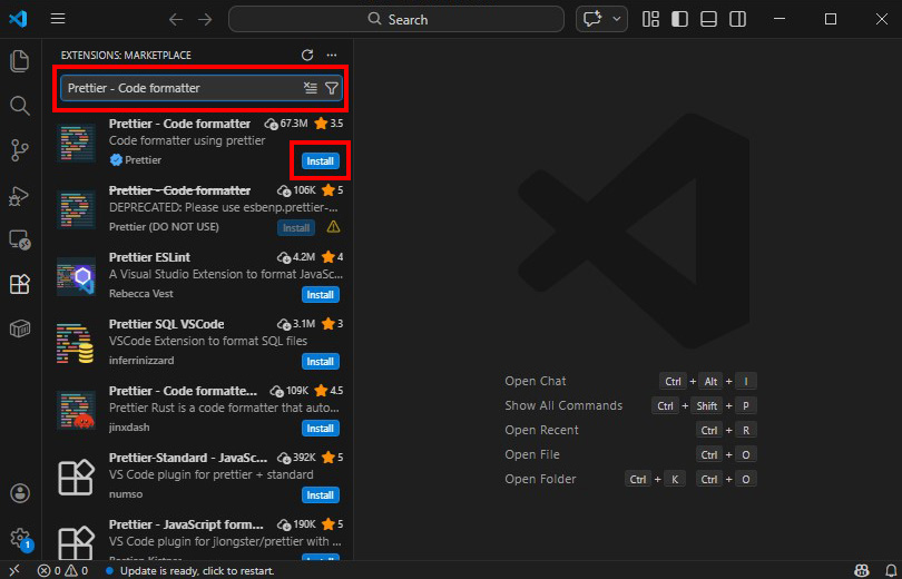 Prettierのインストール方法説明画像2