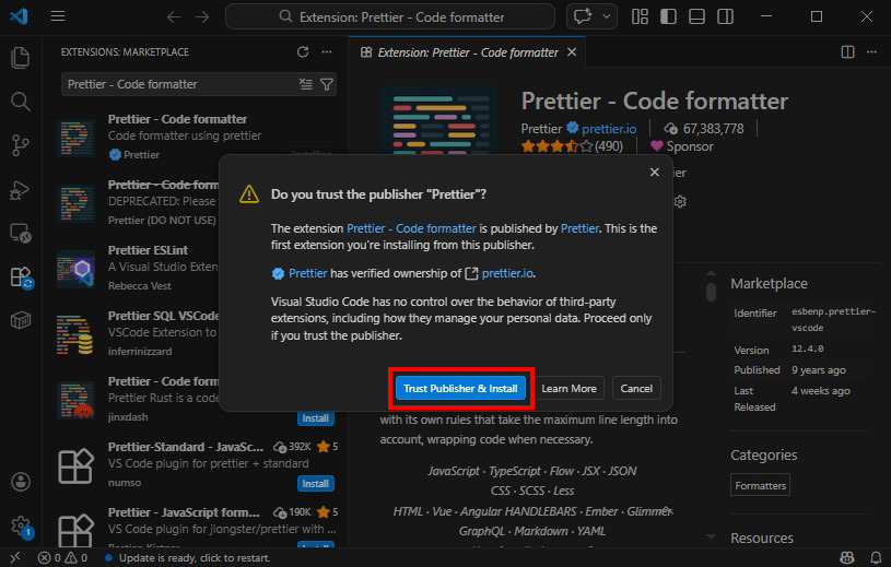 Prettierのインストール方法説明画像3