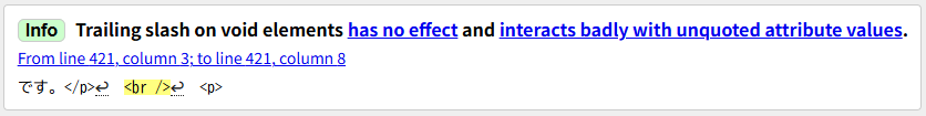 Info: Trailing slash on void elements has no effect and interacts badly with unquoted attribute values