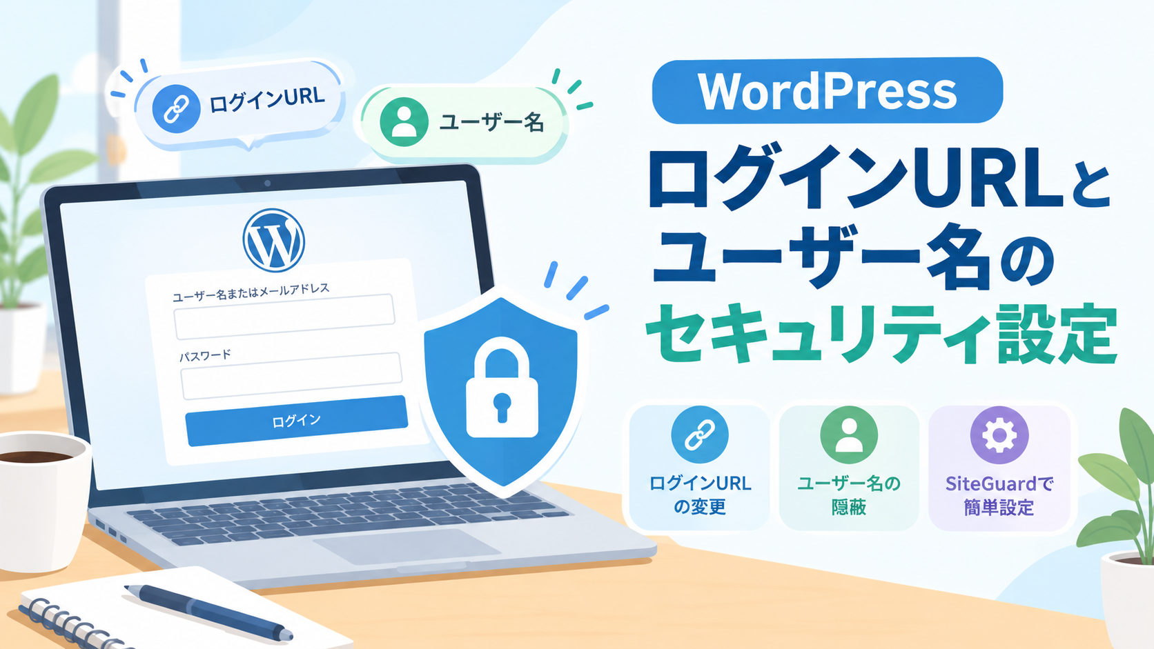 WordPressのログインURLとユーザー名のセキュリティ設定